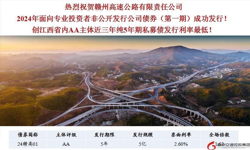 喜報(bào)！贛州交控集團(tuán)接連在資本市場(chǎng)發(fā)行債券成功！